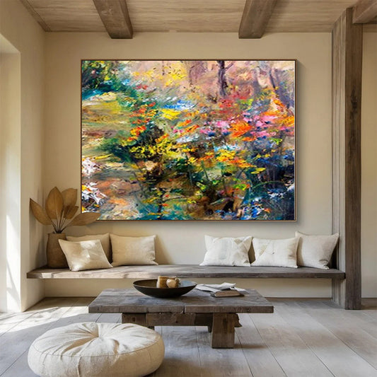 Acrylic Modern Art Paintings Vibrant Multicolor Floral Abstract Painting On Canvas HPS093
