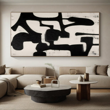 Unique Abstract Art Black and White Geometric Abstract Art PT665