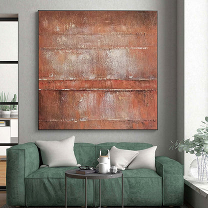 Hand Painted Art Rust Brown Textured Abstract Art PT352