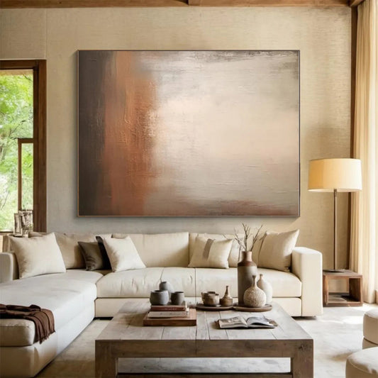 Paintings For House Beige Gray Abstract Textured Landscape Acrylic Painting PT480