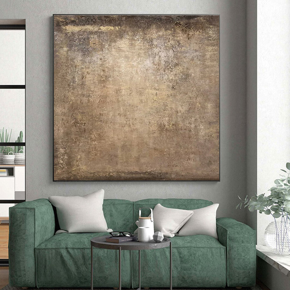 Huge Size Brown Textured Abstract Composition, Oversized Abstract Wall Art PT541