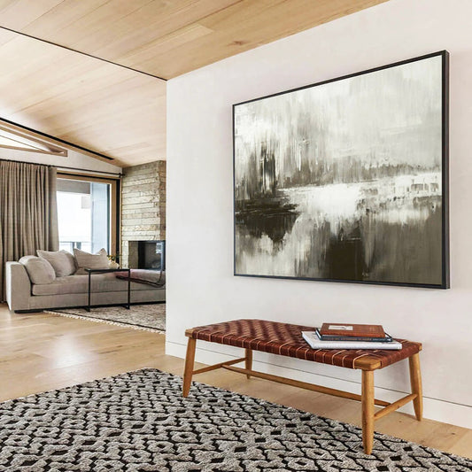 Buy Abstract Art Online Gray and White Abstract City Reflection Art HPS389