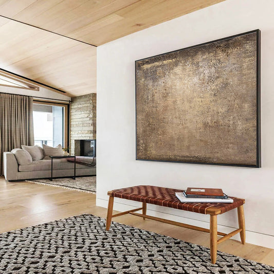 Paintings For House Brown Textured Minimalist Abstract Art HPS340