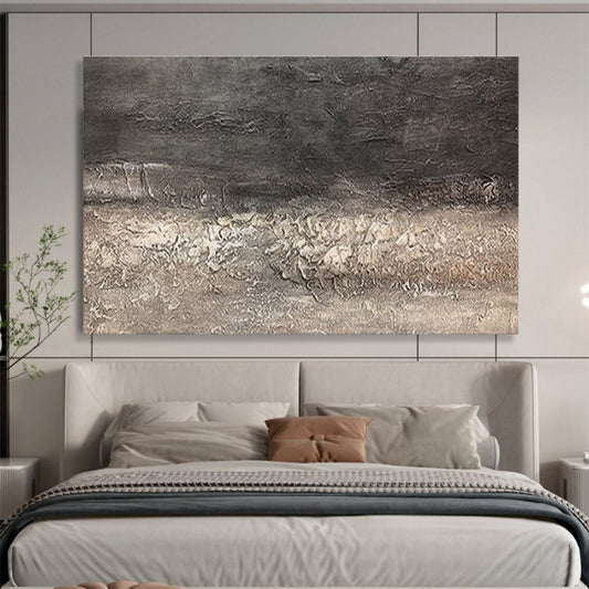 Oversized Abstract Wall Art Gray and Beige Textured Abstract Art HPS377
