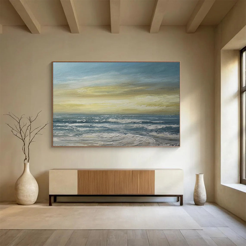 Large Size Blue & Yellow Abstract Sea & Sky Art HPS188
