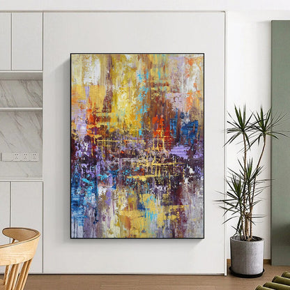 Acrylic Modern Art Paintings Colorful Urban-Inspired Abstract Art PT618