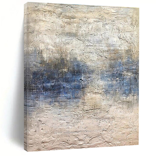 Acrylic Modern Art Paintings Blue and Beige Textured Abstract Art PT628