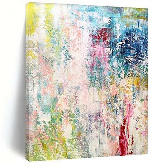 48x60 Colorful Multihued Abstract Art, Hand-Painted Acrylic Modern Art Painting PT286