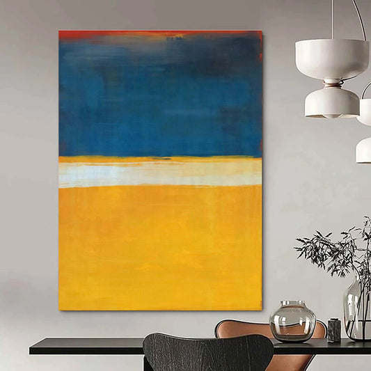 Large Size Blue, Yellow, White & Red Abstract Color Block, Large Contemporary Wall Art DPS497