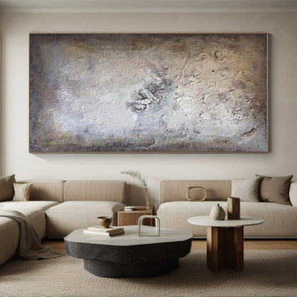 Handmade Art in Beige, Grey, and Brown Textural Abstract Art PT252