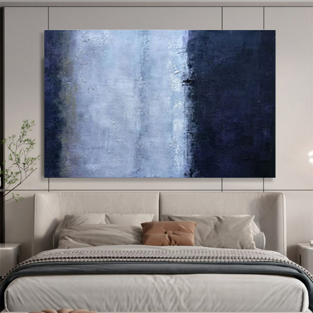 Large Contemporary Wall Art Blue and Gray Abstract Minimalist Art HPS366