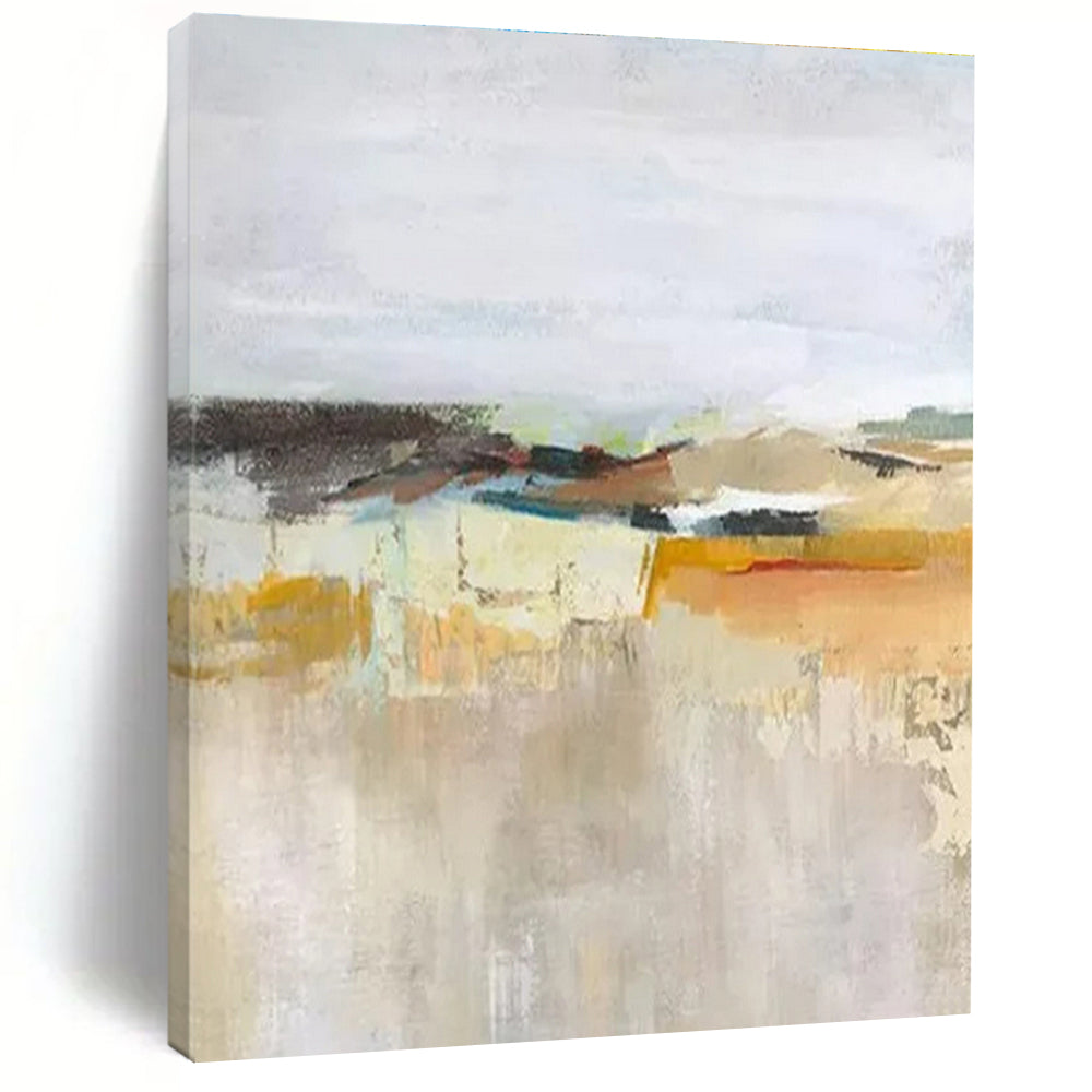 Large Painting In Living Room Neutral Tones Landscape-Inspired Abstract Art PT619