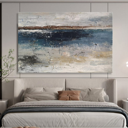 Minimalist Canvas Art Neutral Tones Textured Coastal Abstract Painting On Canvas HPS077