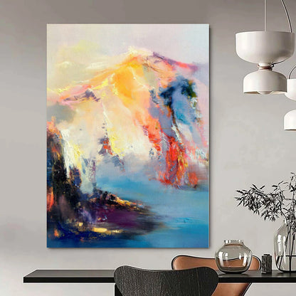 Unique Abstract Art Colorful Mountain and Water Abstract Acrylic Painting DPS421