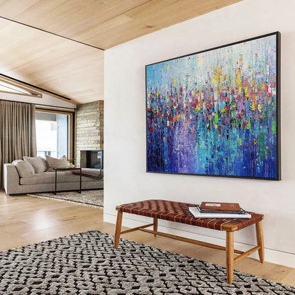 Large Painting In Living Room Multicolor (Blue, Purple, Red, Green) Textured Abstract Painting HPS248