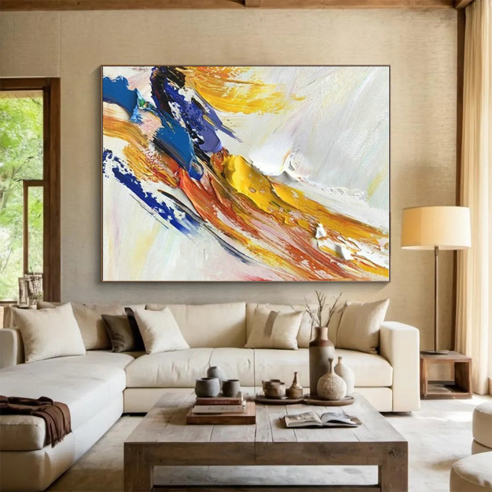 Large Size Colorful Impasto Abstract Expression, Acrylic Modern Art Paintings PT520