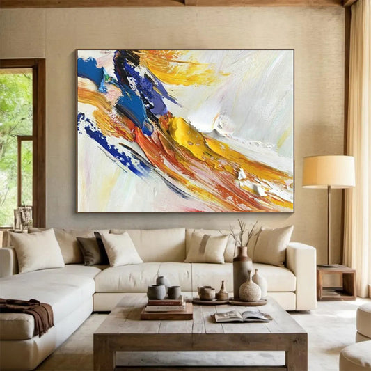 Large Size Colorful Impasto Abstract Expression, Acrylic Modern Art Paintings PT520