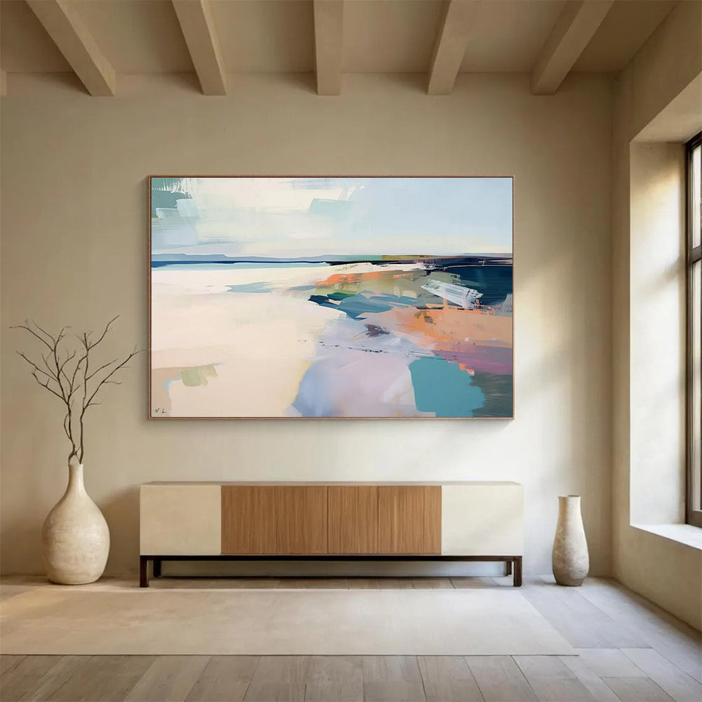 Buy Abstract Art Online Multicolor Abstract Coastal Scene Art HPS349