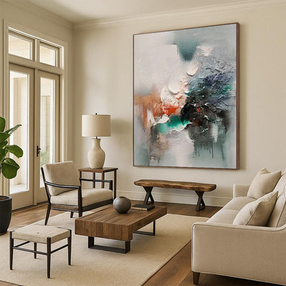 Acrylic Modern Art Paintings Multicolor Textured Abstract Painting On Canvas PT097