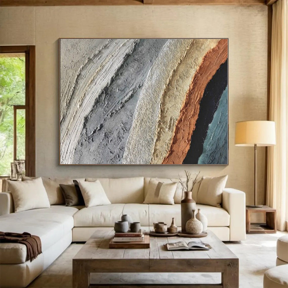 Hand Painted Art Earthy Tones Textured Abstract Painting On Canvas HPS125