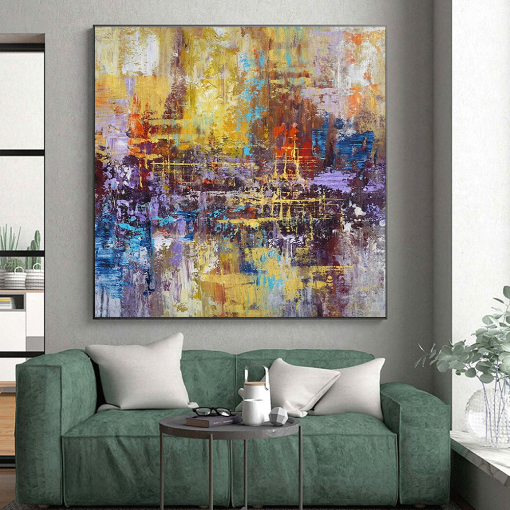 Acrylic Modern Art Paintings Colorful Urban-Inspired Abstract Art PT618