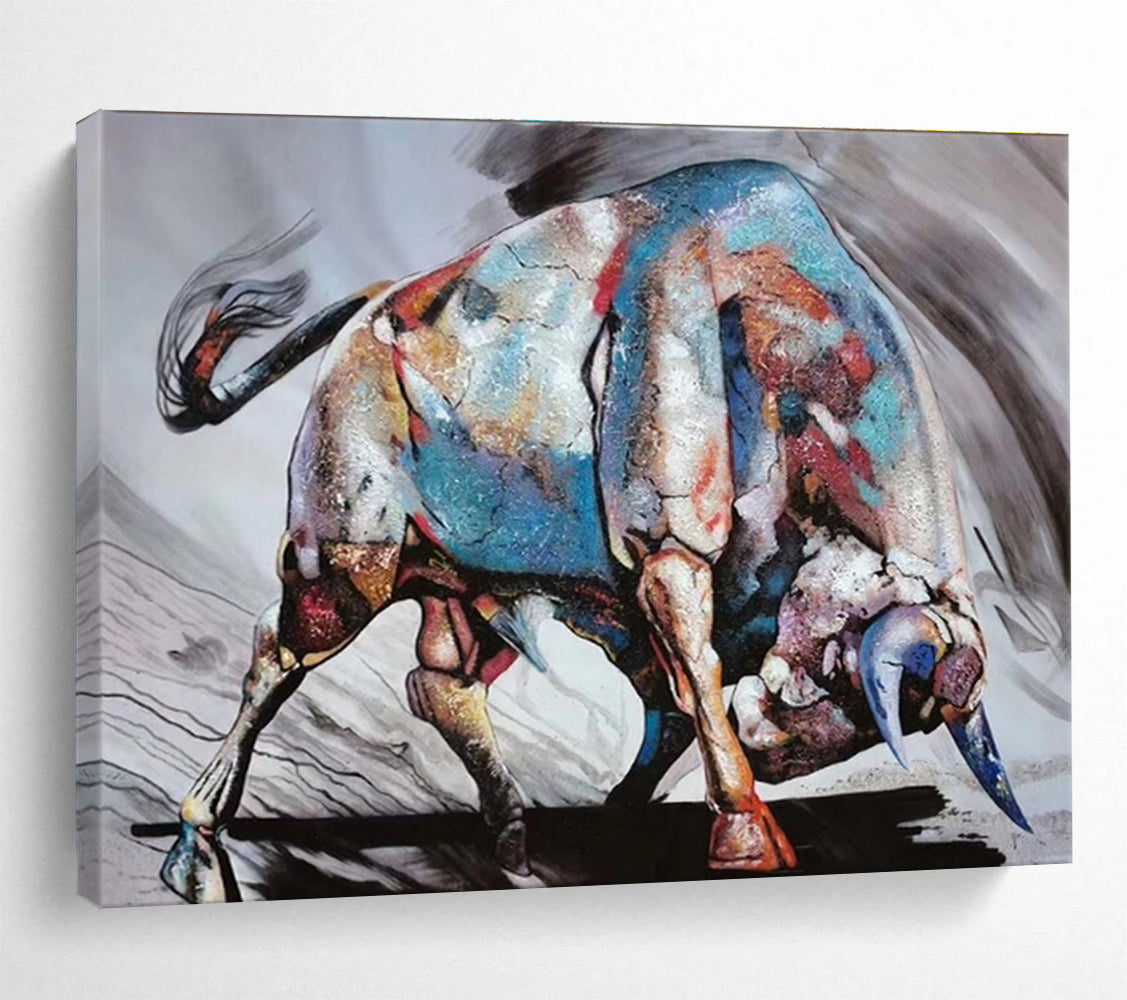 Large Size Multicolor Abstract Bull Art HPS404