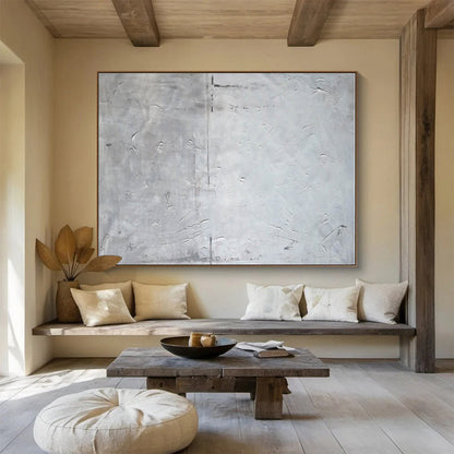 Minimalist Canvas Art Gray Textured Abstract Art HPS149