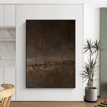 Huge Size Dark Brown Textured Abstract Art, Acrylic Modern Art Painting PT314