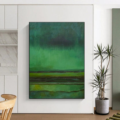 Cool Abstract Paintings Green Textured Abstract Landscape Art DPS463