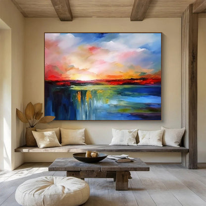 Buy Abstract Art Online Multicolor Abstract Sunset Landscape Art HPS369