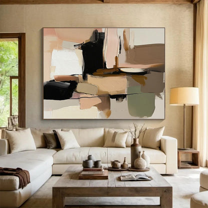 Unique Abstract Art Multicolor Geometric Abstract Painting On Canvas PT055