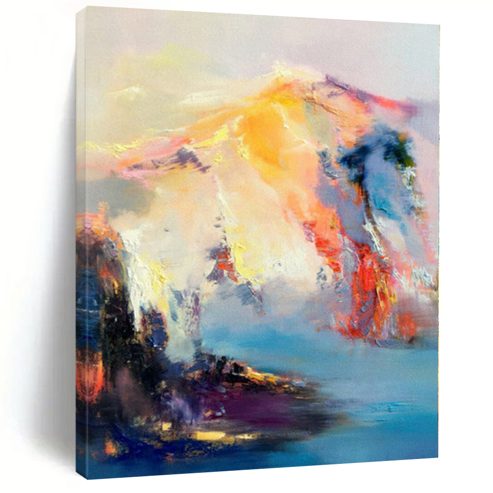 Unique Abstract Art Colorful Mountain and Water Abstract Acrylic Painting DPS421