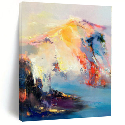 Unique Abstract Art Colorful Mountain and Water Abstract Acrylic Painting DPS421
