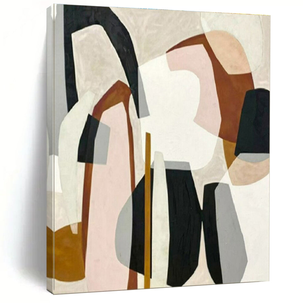 Unique Abstract Art Multicolor Geometric Abstract Collage, Acrylic Modern Art Paintings PT551