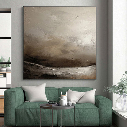 Cool Abstract Paintings Gray Beige Textured Abstract Landscape Art PT488