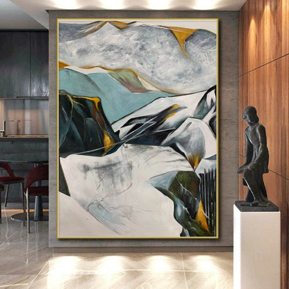 Hand Painted Art Multicolor Abstract Mountain Landscape Art PT401