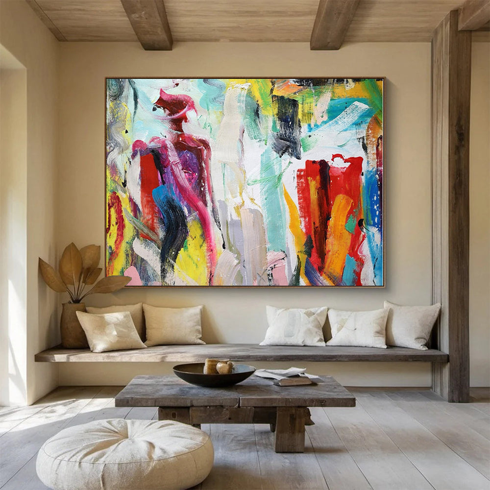 Acrylic Modern Art Paintings Vibrant Multicolor Figurative Abstract Painting On Canvas HPS083