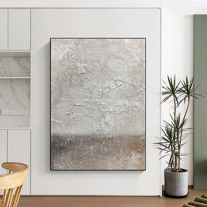 48x60 Gray & Brown Textured Abstract Painting On Canvas PT076