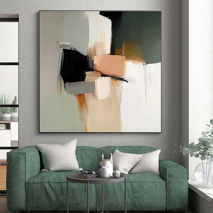 Hand-Painted Neutral Tones Geometric Shapes Abstract Art PT622
