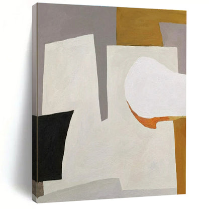 Cool Abstract Paintings Gray, White, Black and Orange Geometric Abstract, Large Painting In Living Room PT547