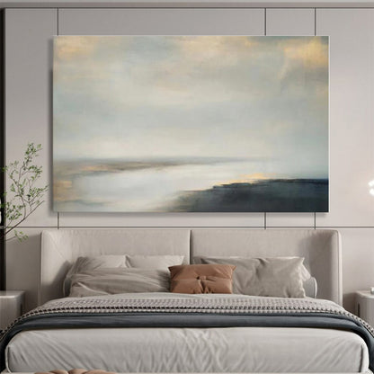 Large Size Neutral Tones Misty Landscape Abstract On Canvas HPS038