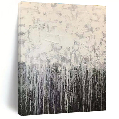 Cool Abstract Paintings Gray White Textured Drip Abstract Art PT498
