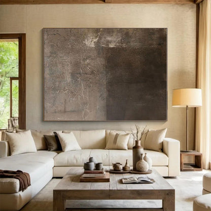 Paintings For House Brown Textured Abstract Landscape Art PT487