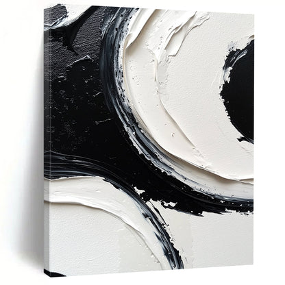 Acrylic Modern Art Paintings Black & White Textured Abstract Painting On Canvas PT127
