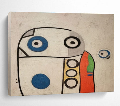 Handmade Art Colorful Geometric Abstract Character Art HPS163