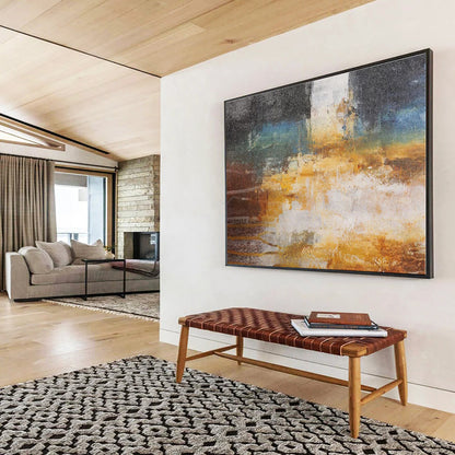 Modern Art Acrylic Earthy Tones Abstract Composition On Canvas HPS010