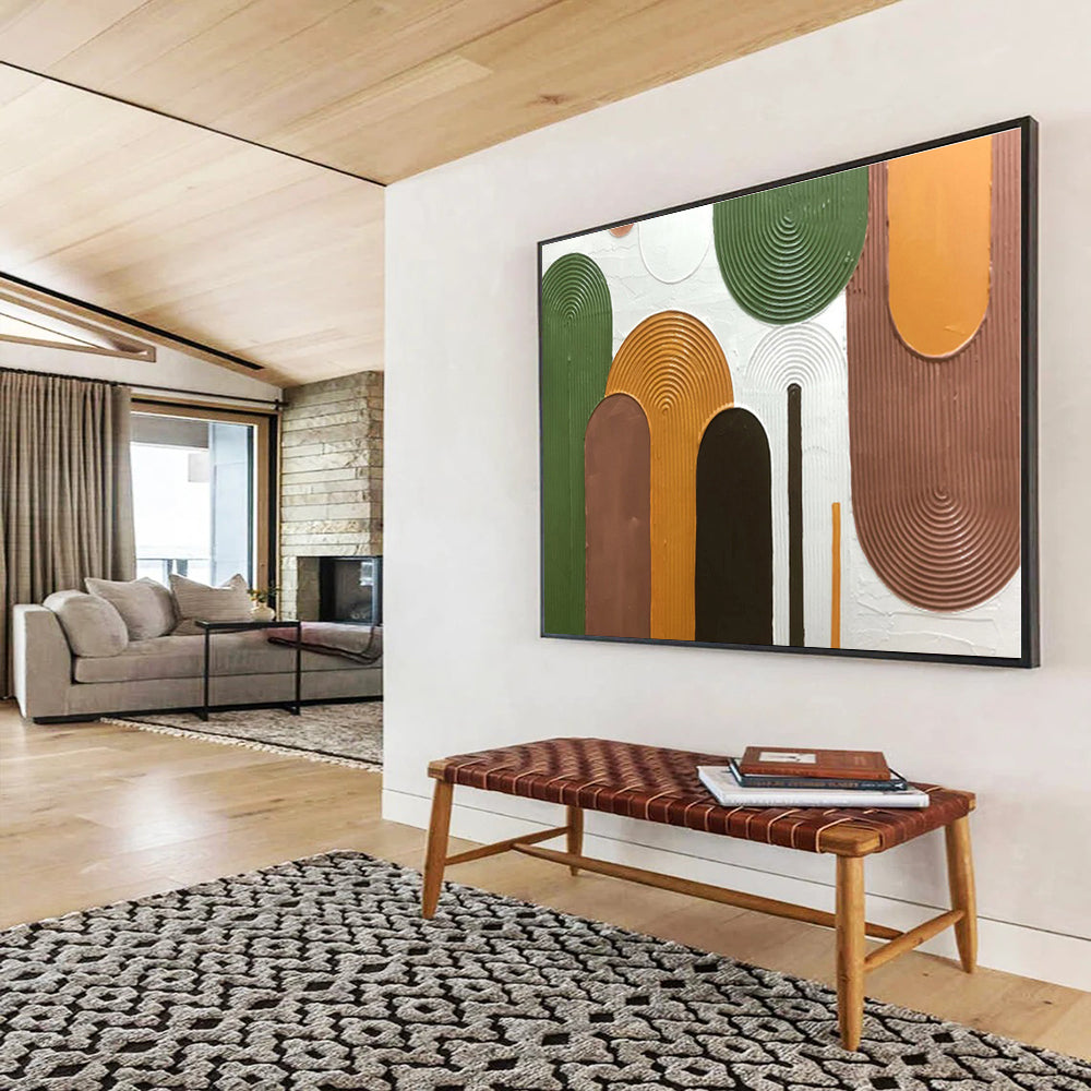 Acrylic Modern Art Paintings Earthy Tones Textured Abstract Painting On Canvas HPS118