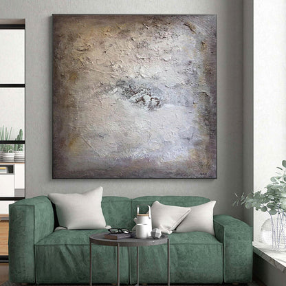 Handmade Art in Beige, Grey, and Brown Textural Abstract Art PT252