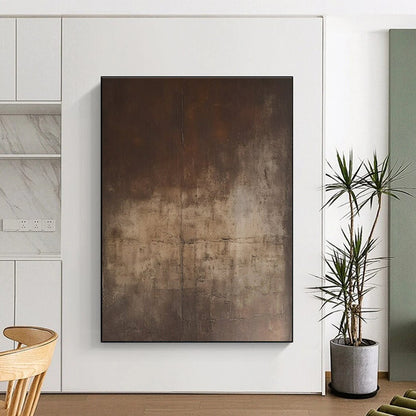 Hand Painting Brown Textured Abstract Art PT760