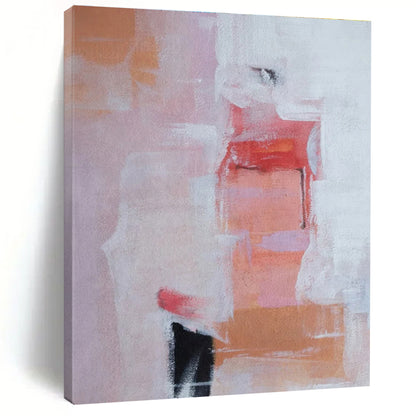 Hand-Painted Pink Orange White Abstract Art PT357